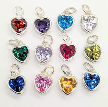Load image into Gallery viewer, Sterling silver set cubic zirconia hearts