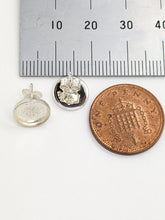 Load image into Gallery viewer, 10mm round sterling silver studs with bezel