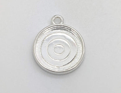 Sterling silver 10mm round bezel charm - Eternalflow charms and Jewellery supplies