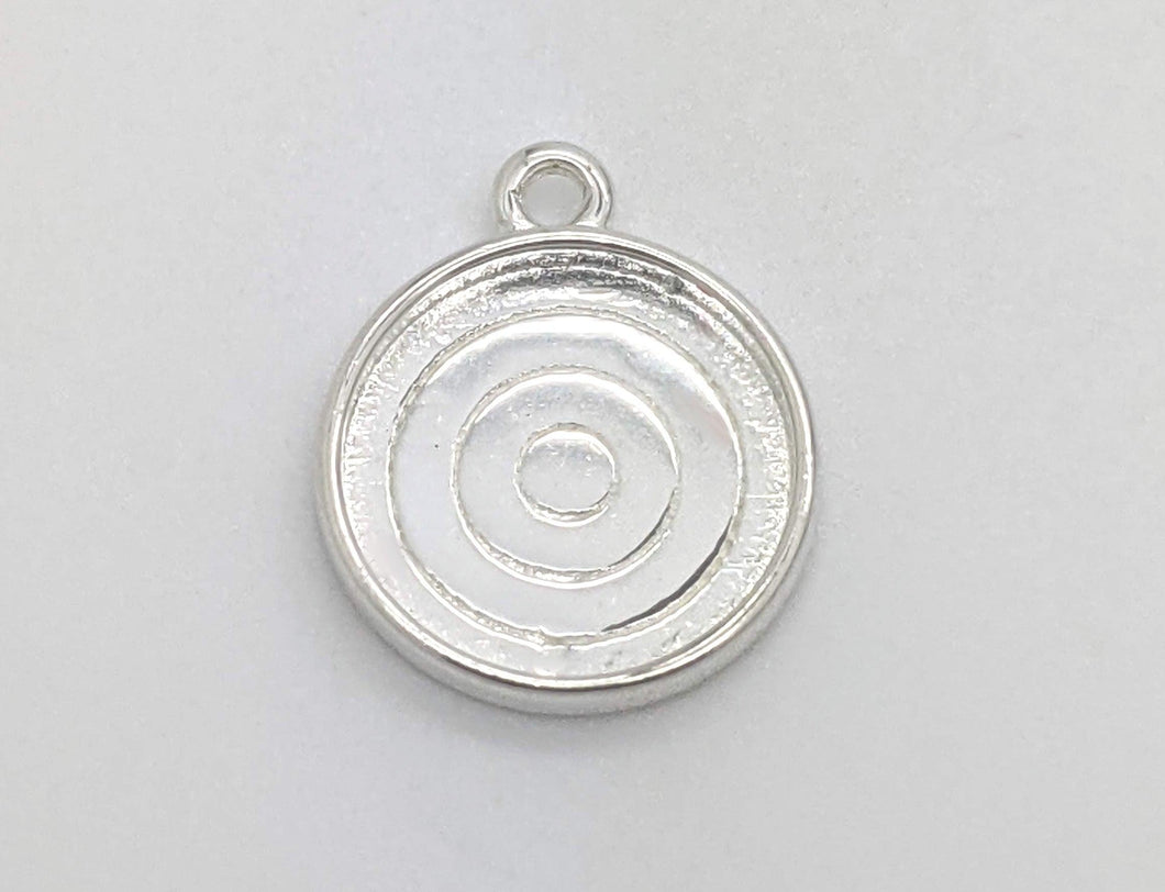 Sterling silver 10mm round bezel charm - Eternalflow charms and Jewellery supplies