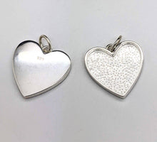 Load image into Gallery viewer, Sterling silver HEART pendant with bezel 15mm for resin fill - Eternalflow charms and Jewellery supplies
