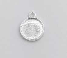 Load image into Gallery viewer, Sterling silver 8mm round bezel charm - Eternalflow charms and Jewellery supplies
