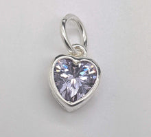 Load image into Gallery viewer, Sterling silver set cubic zirconia hearts - Eternalflow charms and Jewellery supplies