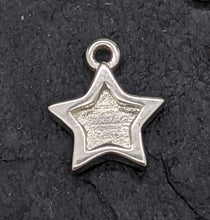 Load image into Gallery viewer, Tiny Sterling silver star charm with bezel 6mm - Eternalflow charms and Jewellery supplies