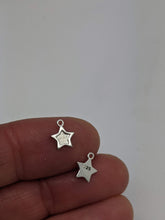 Load image into Gallery viewer, Tiny Sterling silver star charm with bezel 6mm - Eternalflow charms and Jewellery supplies