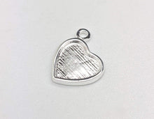 Load image into Gallery viewer, Sterling silver heart charm with bezel &amp; side loop - Eternalflow charms and Jewellery supplies
