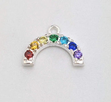 Silver rainbow zirconia charm - Eternalflow charms and Jewellery supplies