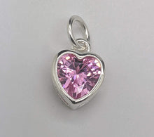Load image into Gallery viewer, Sterling silver set cubic zirconia hearts - Eternalflow charms and Jewellery supplies