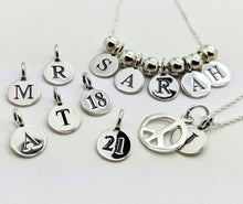 Load image into Gallery viewer, Sterling silver round letter charm - Eternalflow charms and Jewellery supplies