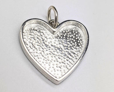Sterling silver HEART pendant with bezel 18mm for resin fill - Eternalflow charms and Jewellery supplies