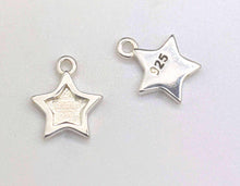 Load image into Gallery viewer, Tiny Sterling silver star charm with bezel 6mm - Eternalflow charms and Jewellery supplies