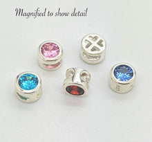 Load image into Gallery viewer, Sterling silver slider bead birthstone choices - Eternalflow charms and Jewellery supplies