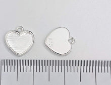 Load image into Gallery viewer, Silver heart charm with bezel - Eternalflow charms and Jewellery supplies
