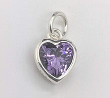 Load image into Gallery viewer, Sterling silver set cubic zirconia hearts - Eternalflow charms and Jewellery supplies