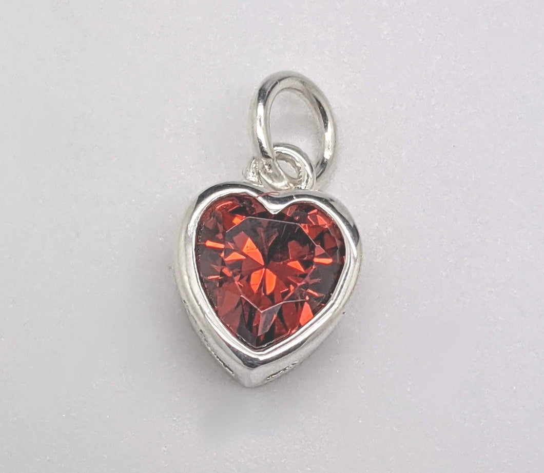 Sterling silver set cubic zirconia hearts - Eternalflow charms and Jewellery supplies