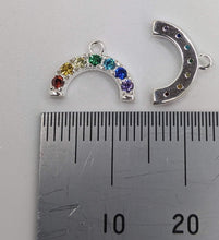 Load image into Gallery viewer, Silver rainbow zirconia charm - Eternalflow charms and Jewellery supplies
