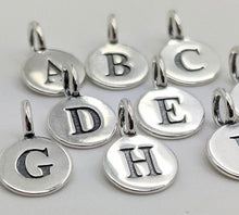 Load image into Gallery viewer, Sterling silver round letter charm - Eternalflow charms and Jewellery supplies