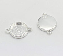 Load image into Gallery viewer, Sterling silver 10mm round bezel connector - Eternalflow charms and Jewellery supplies

