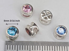 Load image into Gallery viewer, Sterling silver slider bead birthstone choices - Eternalflow charms and Jewellery supplies
