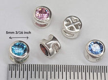 Load image into Gallery viewer, Sterling silver slider bead birthstone choices - Eternalflow charms and Jewellery supplies