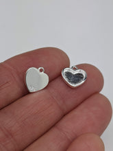 Load image into Gallery viewer, Silver heart charm with bezel - Eternalflow charms and Jewellery supplies
