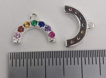 Load image into Gallery viewer, Silver rainbow zirconia rainbow charm - Eternalflow charms and Jewellery supplies
