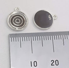 Load image into Gallery viewer, Sterling silver 10mm round bezel charm - Eternalflow charms and Jewellery supplies
