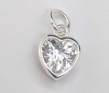 Load image into Gallery viewer, Sterling silver set cubic zirconia hearts - Eternalflow charms and Jewellery supplies