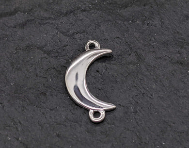 Sterling silver moon connector charm - Eternalflow charms and Jewellery supplies
