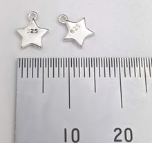 Load image into Gallery viewer, Tiny Sterling silver star charm with bezel 6mm - Eternalflow charms and Jewellery supplies