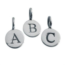 Load image into Gallery viewer, Sterling silver round letter charm - Eternalflow charms and Jewellery supplies