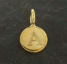 Load image into Gallery viewer, Gold on sterling silver round letter charm - Eternalflow charms and Jewellery supplies