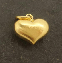 Load image into Gallery viewer, 14mm sand brushed gold heart charm - Eternalflow charms and Jewellery supplies
