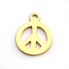 Load image into Gallery viewer, peace charm 10mm gold on st. silver - Eternalflow charms and Jewellery supplies
