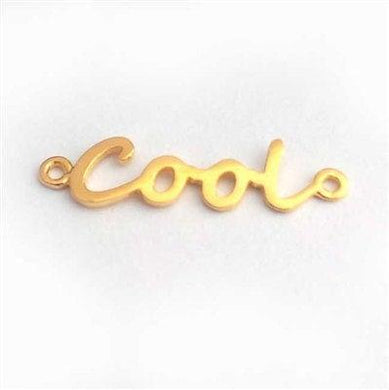 gold on sterling silver COOL connector small - Eternalflow charms and Jewellery supplies