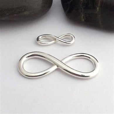 small Solid Sterling Silver INFINITY connector - Eternalflow charms and Jewellery supplies