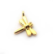 Load image into Gallery viewer, dragonfly charm gold on st. silver charm - Eternalflow charms and Jewellery supplies
