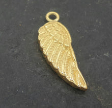 Load image into Gallery viewer, gold on sterling silver angel wing charm - Eternalflow charms and Jewellery supplies