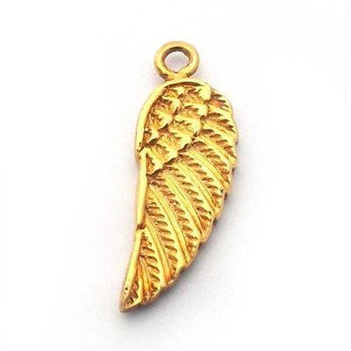 gold on sterling silver angel wing charm - Eternalflow charms and Jewellery supplies