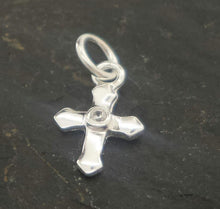 Load image into Gallery viewer, sterling silver cross charm - Eternalflow charms and Jewellery supplies
