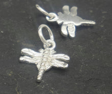 Load image into Gallery viewer, sterling silver dragonfly charm (1) , tiny solid silver dragonfly , dragonfly 925 silver charm , small silver dragonfly charm . - Eternalflow charms and Jewellery supplies
