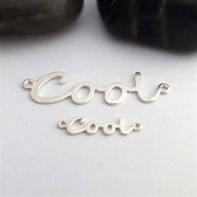 small Sterling Silver COOL connector - Eternalflow charms and Jewellery supplies