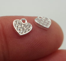 Load image into Gallery viewer, Sterling Silver heart charm w/ zirconias - Eternalflow charms and Jewellery supplies
