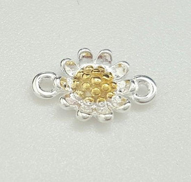 sterling silver daisy connector - Eternalflow charms and Jewellery supplies