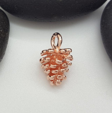 rose gold fir cone charm - Eternalflow charms and Jewellery supplies