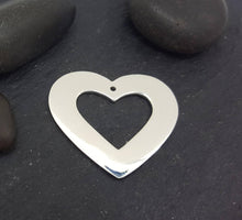 Load image into Gallery viewer, Sterling silver flat HEART PENDANT - Eternalflow charms and Jewellery supplies
