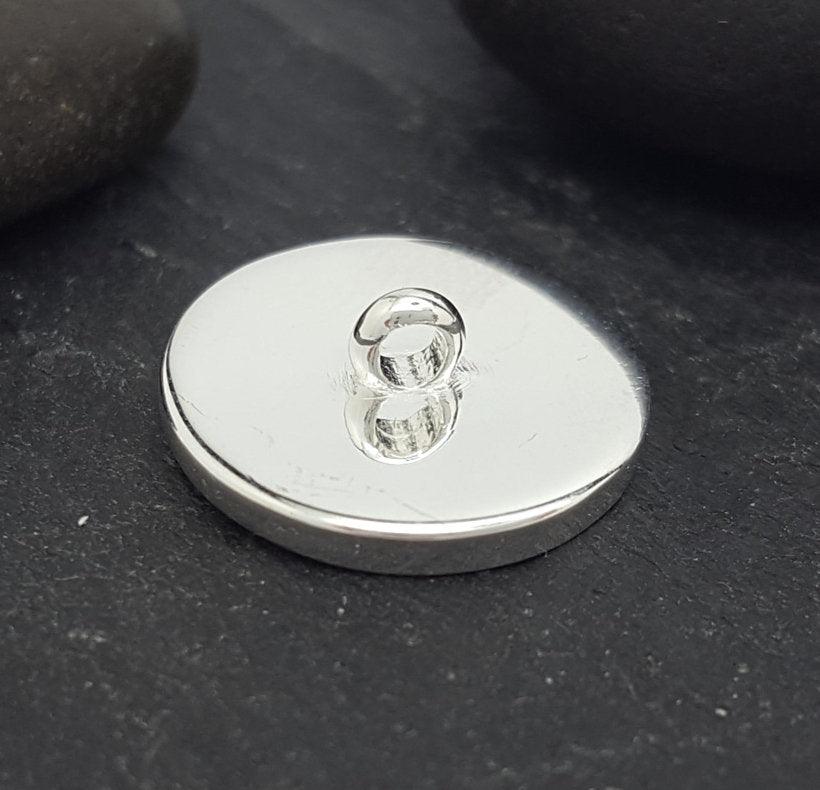 sterling silver round cap with loop - Eternalflow charms and Jewellery supplies