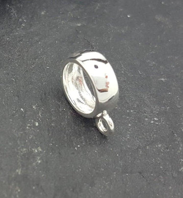 8.5mm large hole sterling silver bead with loop - Eternalflow charms and Jewellery supplies
