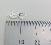 Load image into Gallery viewer, 1 tiny Sterling silver HEART charm with bezel - Eternalflow charms and Jewellery supplies