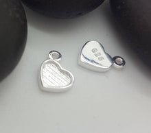 Load image into Gallery viewer, 1 tiny Sterling silver HEART charm with bezel - Eternalflow charms and Jewellery supplies